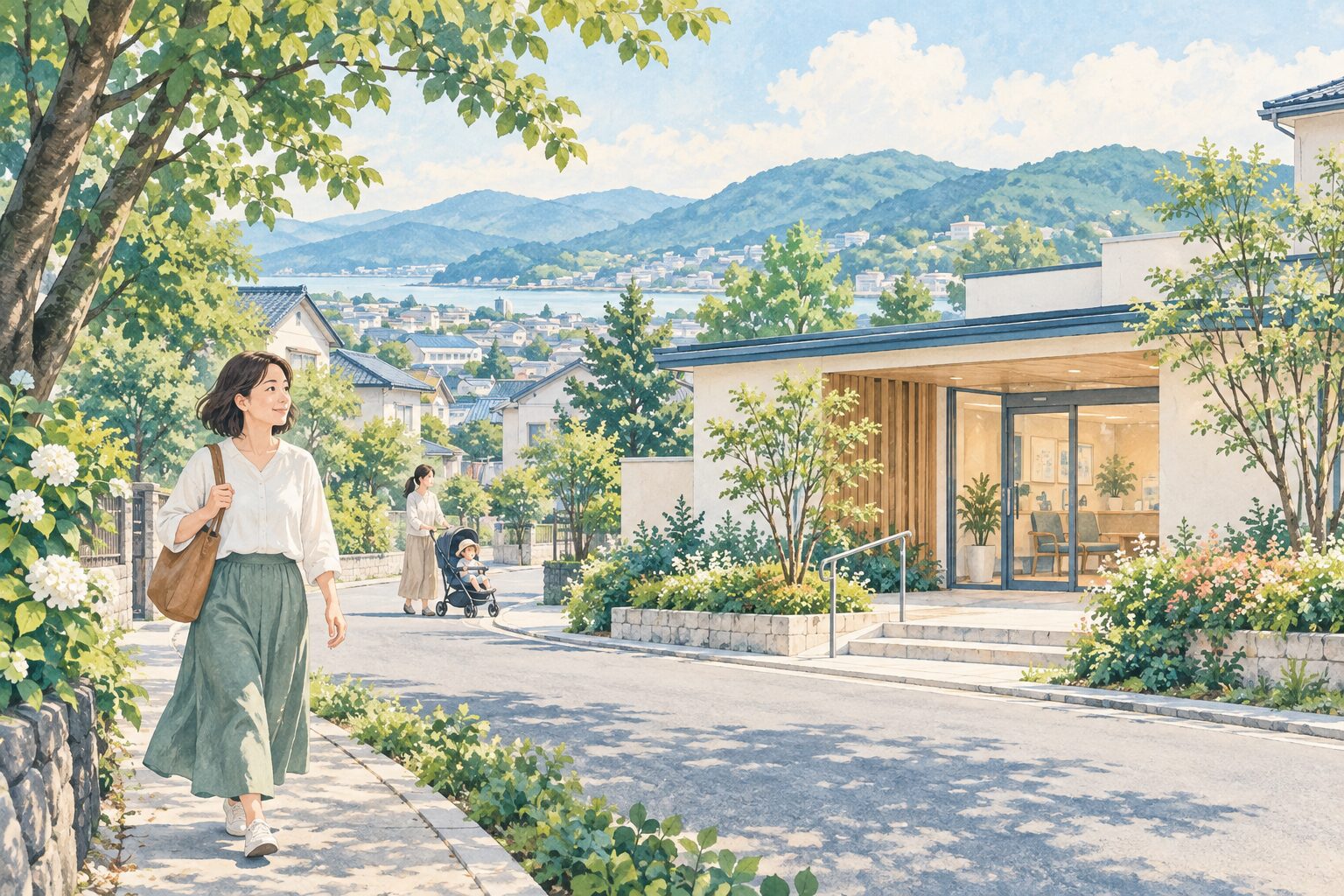 地方の町とクリニックのイメージ